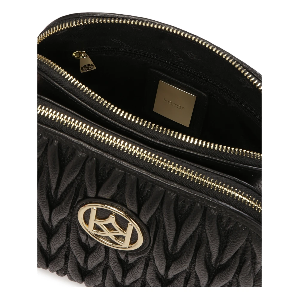 Kazar Klassieke leren riem posttas Black Dames