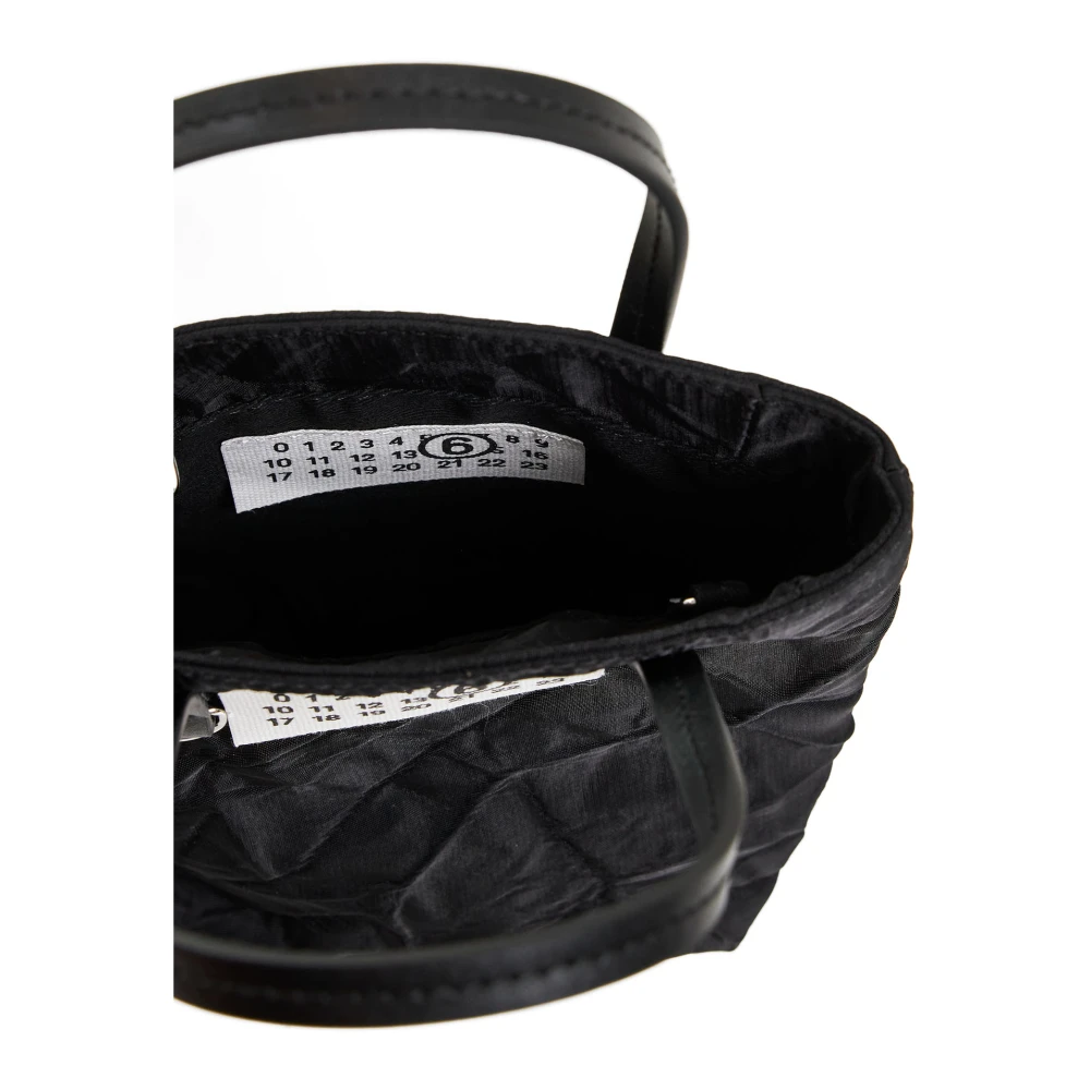 MM6 Maison Margiela Zwarte Mini Tote Tas met Logo Black Dames