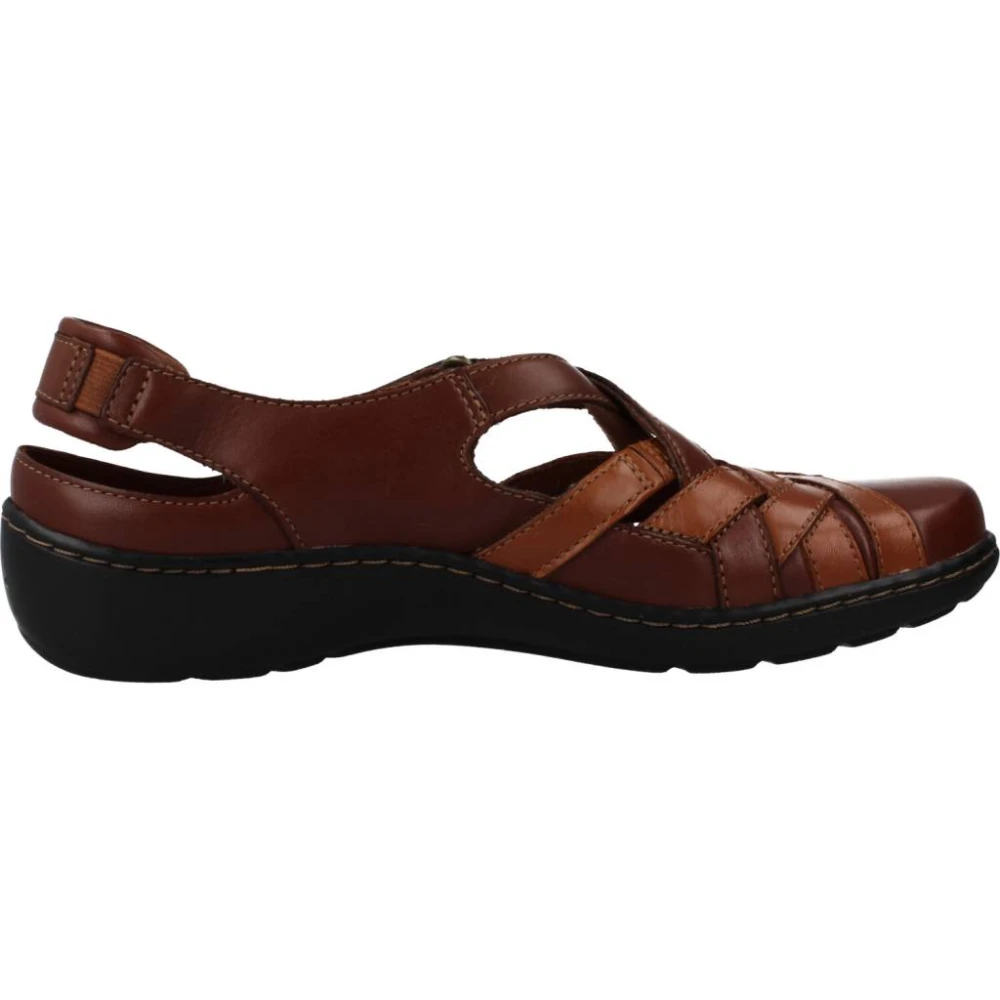 Clarks Flat Sandals Brown Dames