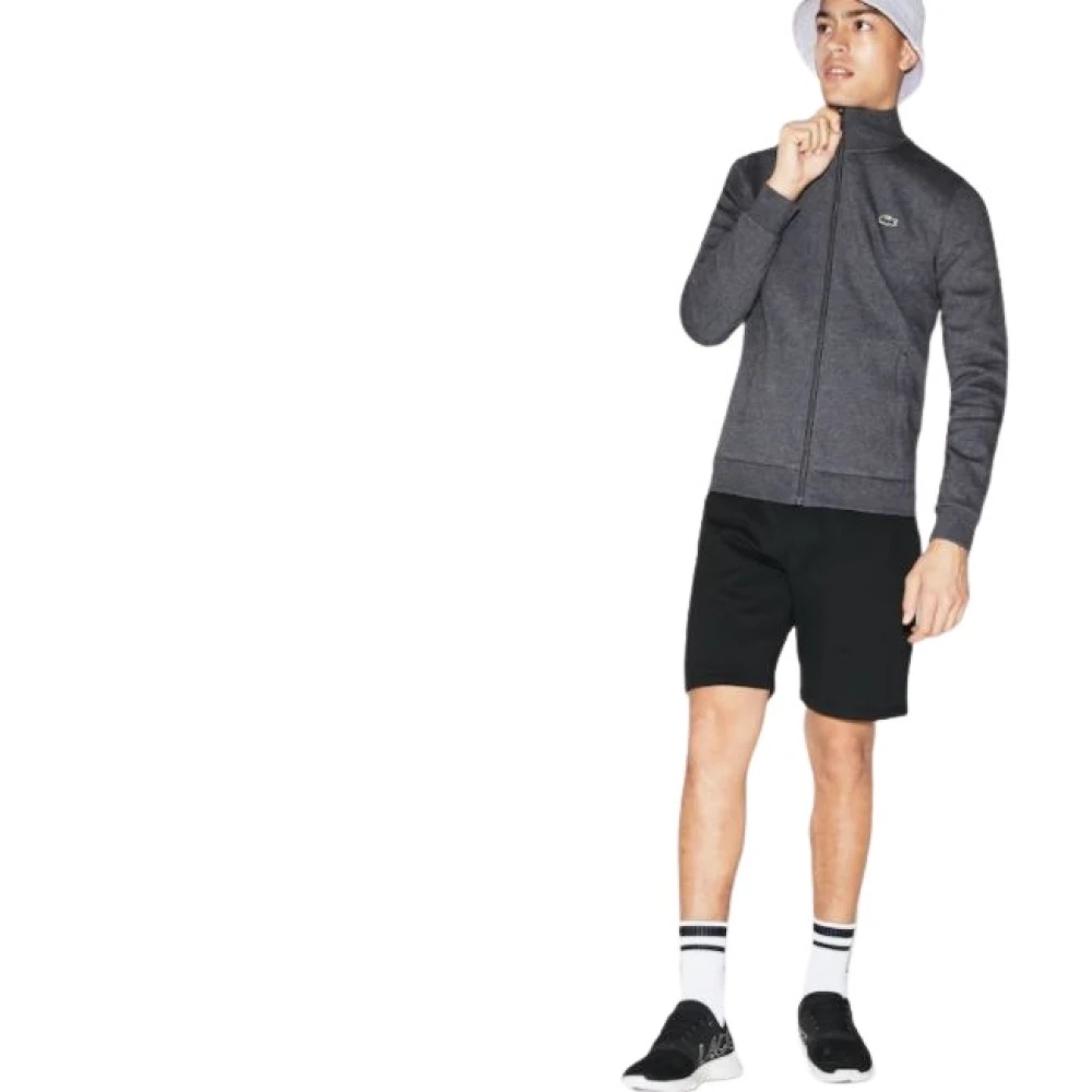 Lacoste Men's Gray Zip-Throughs, Xs, Full-Zip Sweatshirt