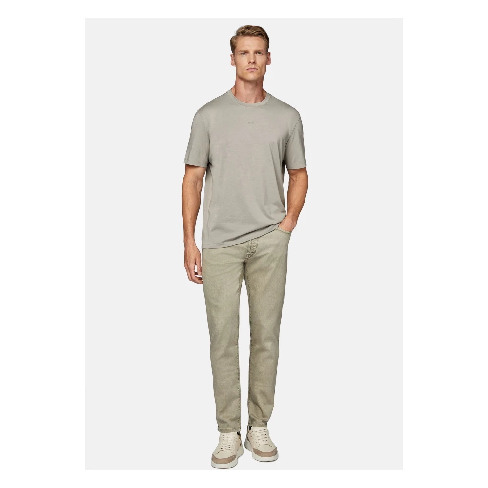 Boggi Milano Stretch Katoenen Tencel Jeans Blue Heren