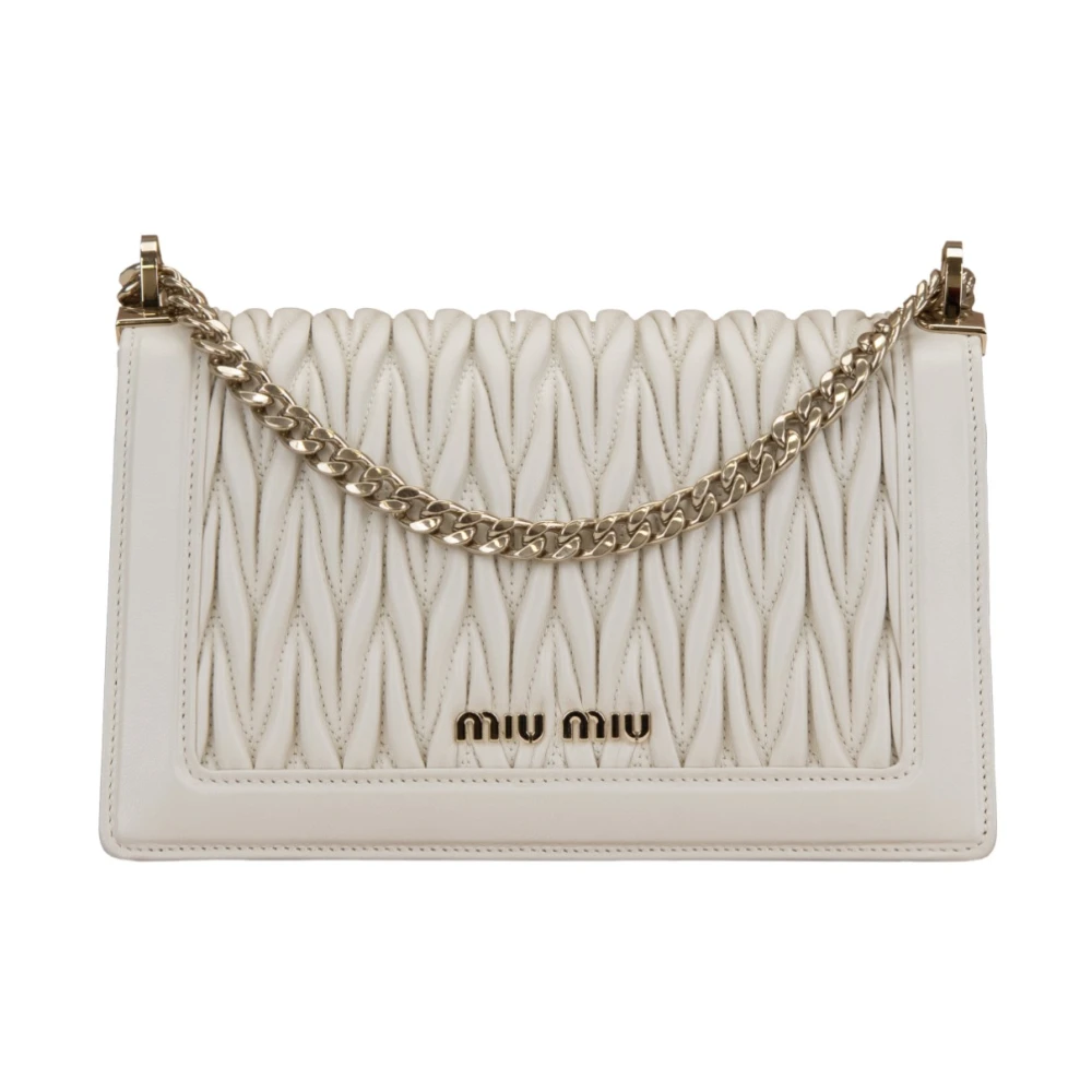 Miu Schoudertas met drukknoopsluiting White Dames