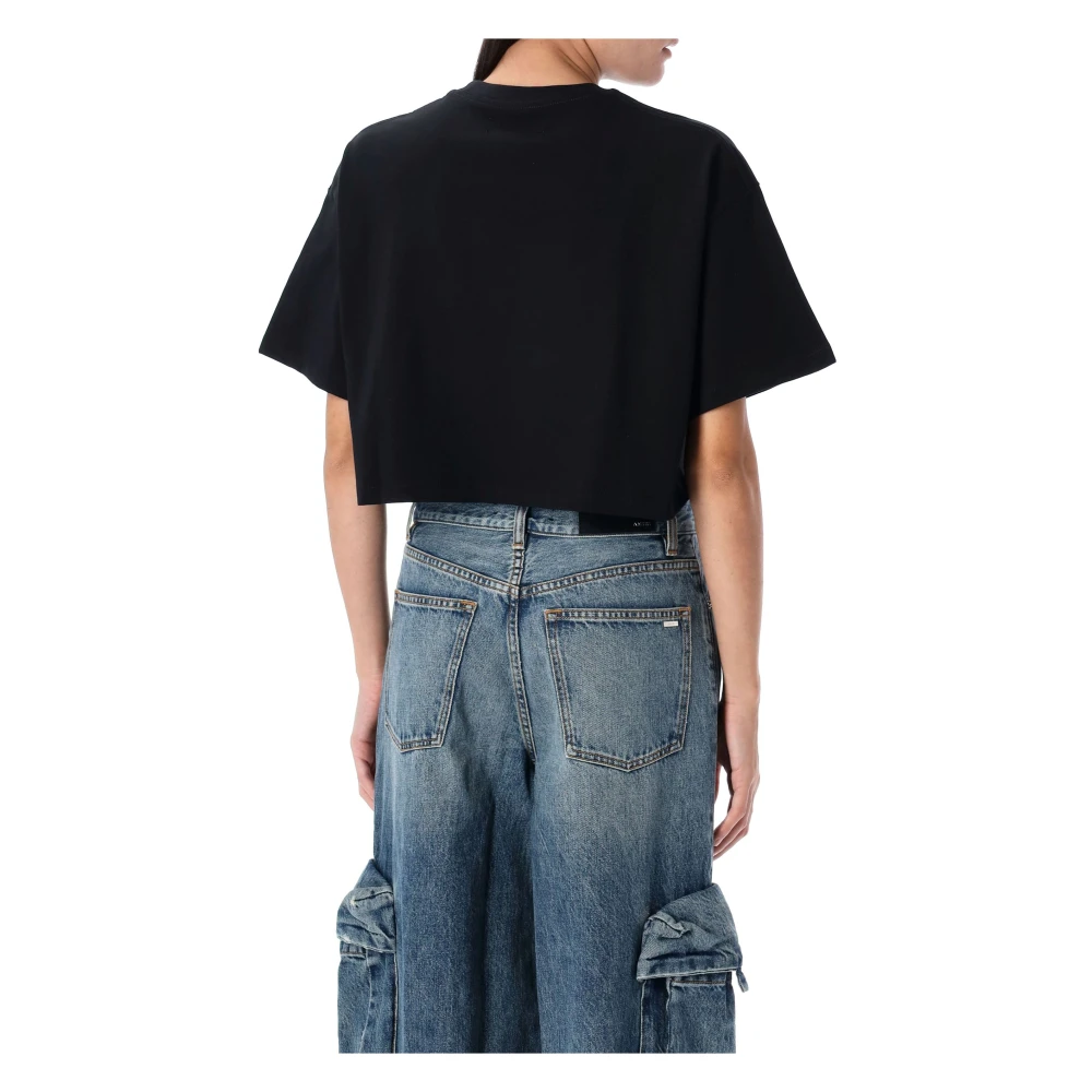 Amiri Artistieke Cropped Tee Black Dames