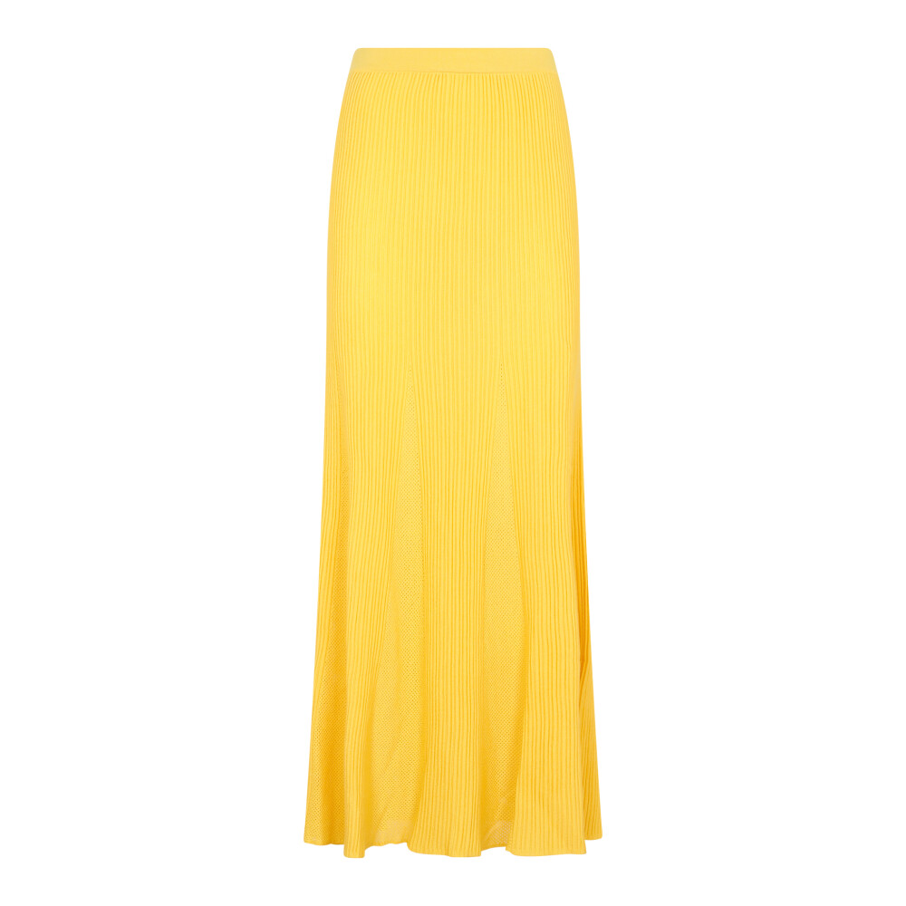 Pleated maxi skirt mustard best sale