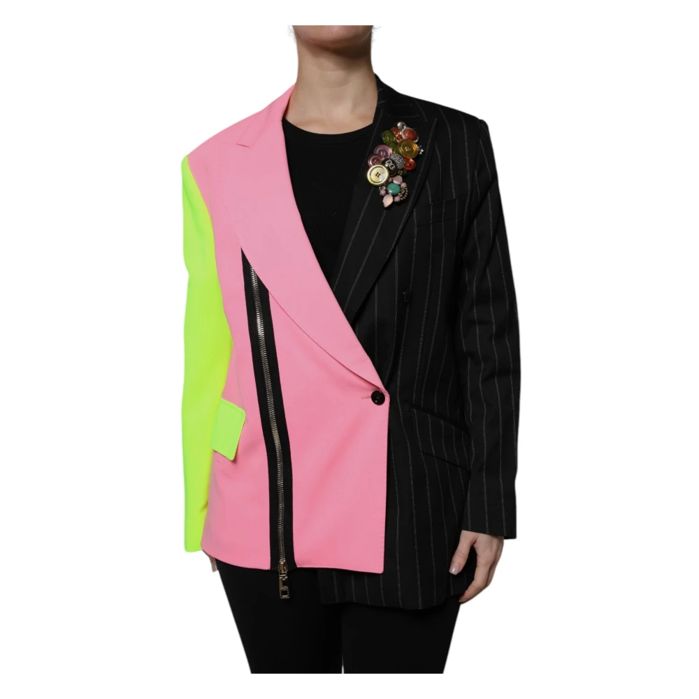 Dolce & Gabbana Women's Patchwork Embellished Coat Jacket