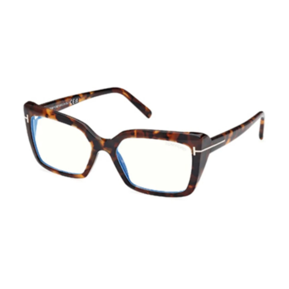 Tom Ford Unisex Brown Glasses, 55 Mm, Rectangle Acetate Frame