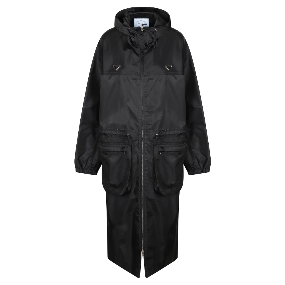 Prada , Rain Jackets, Female, Black, Xs, Impermeabile