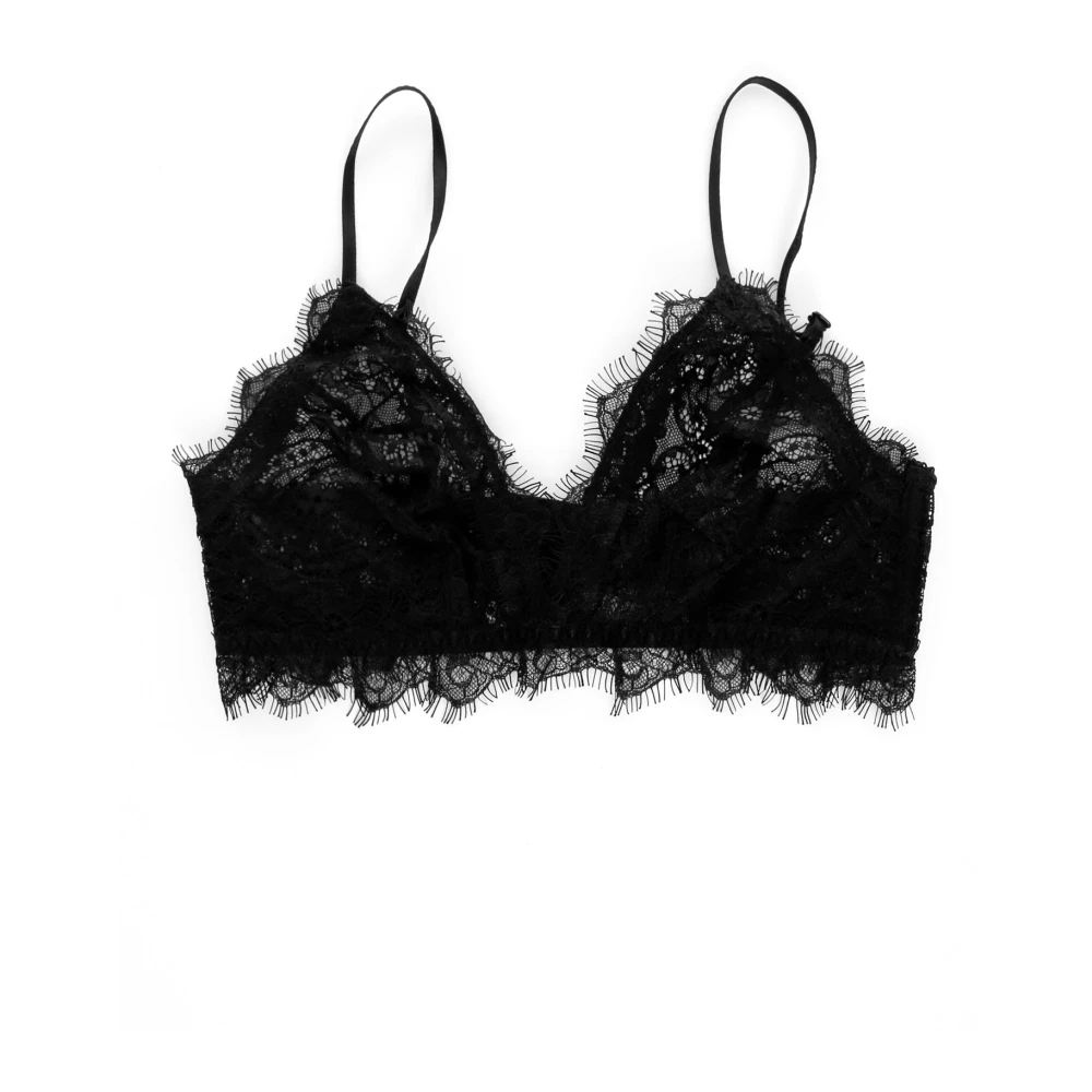 Anine Bing Bloemen Kant Bralette Black Dames