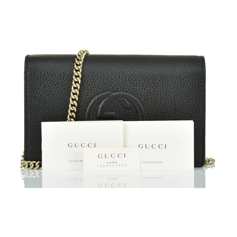 Gucci Soho Chain Wallet Black Dames
