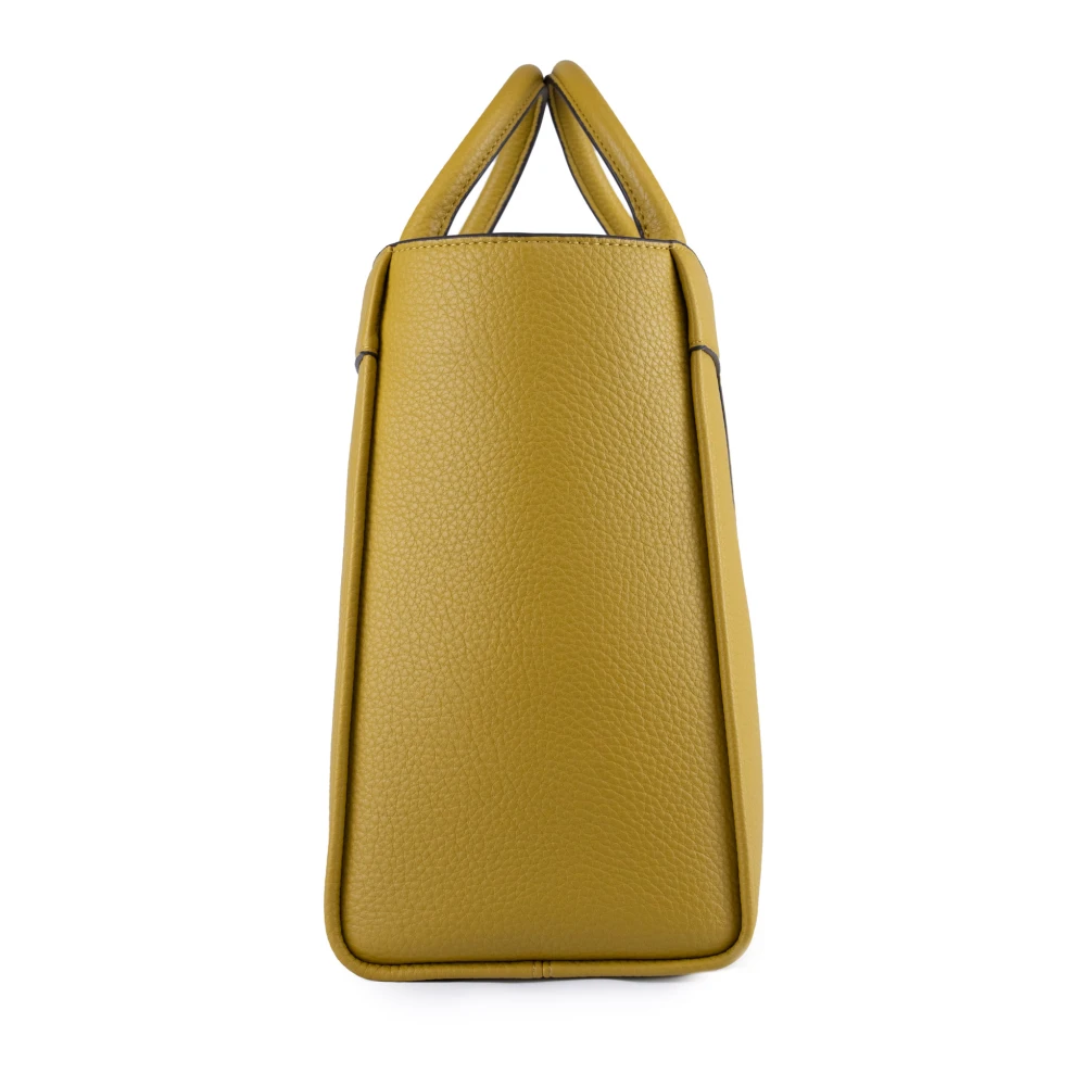 Elisabetta Franchi Curry Gehamerde Kunstleren Handtas Yellow Dames