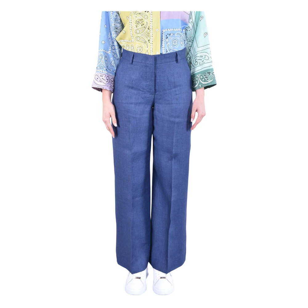 Weekend Max Mara Women's Blue Wide Trousers, 2XS, Wide Leg Trousers