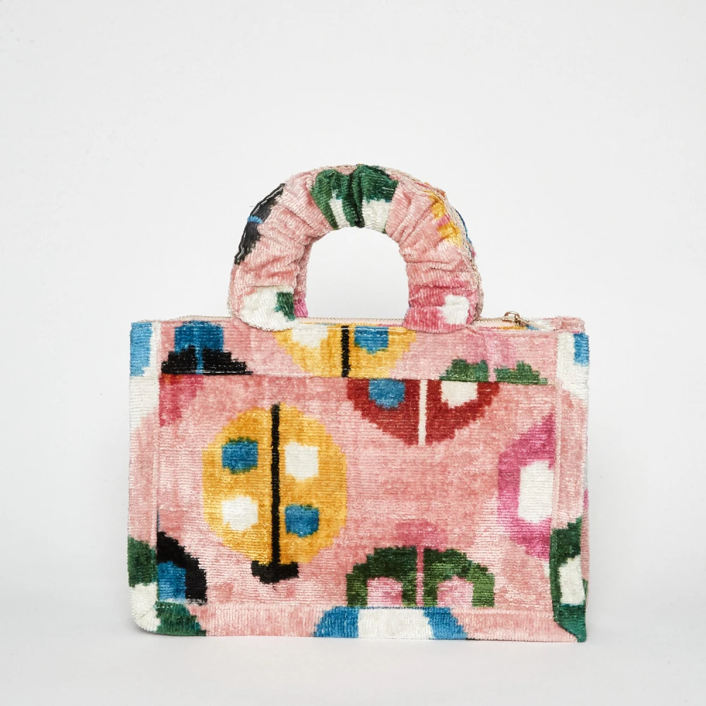 La Milanesa Multicolor Zijden en Katoenen Handtas Pink Dames