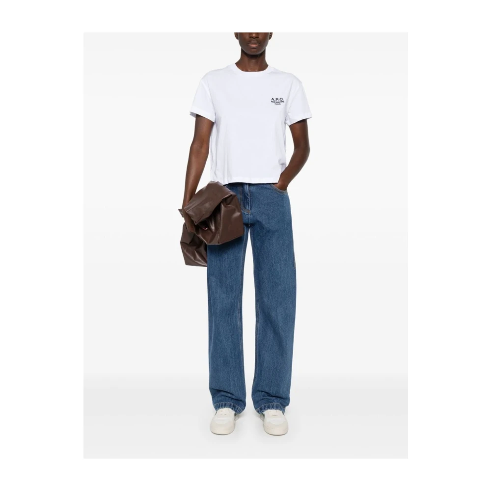 A.p.c. Geborduurd Rue Madame T-Shirt White Dames