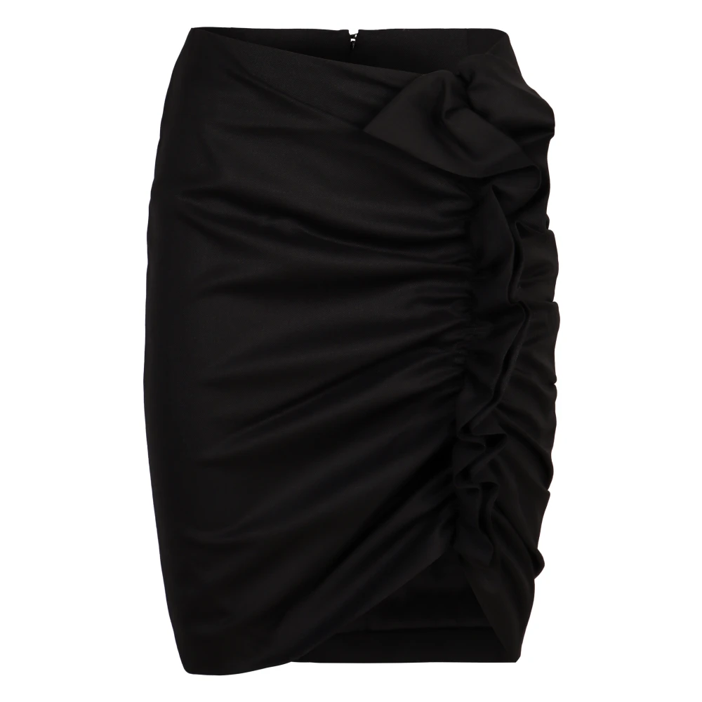 Nina Ricci Draped Wool Mini Skirt Black Dames