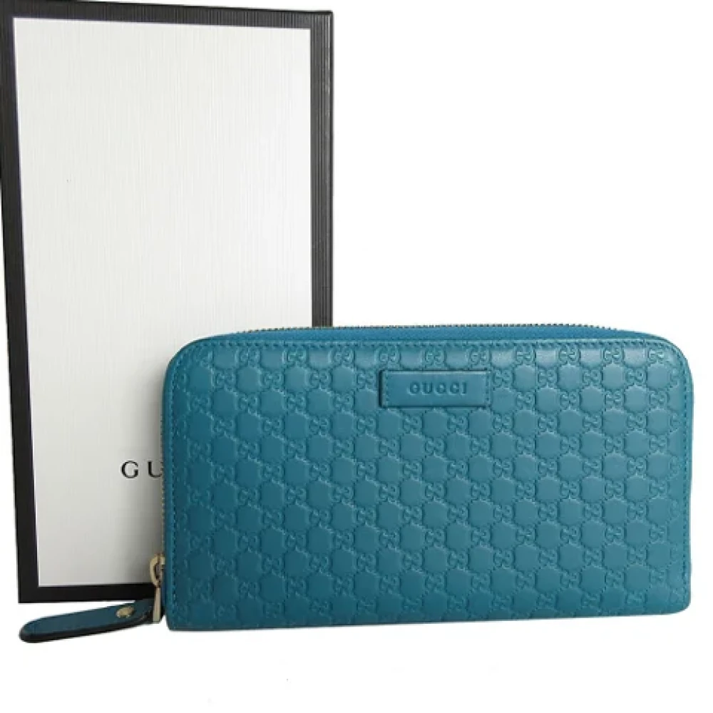 Gucci Vintage Pre-owned Leather wallets Blue Dames