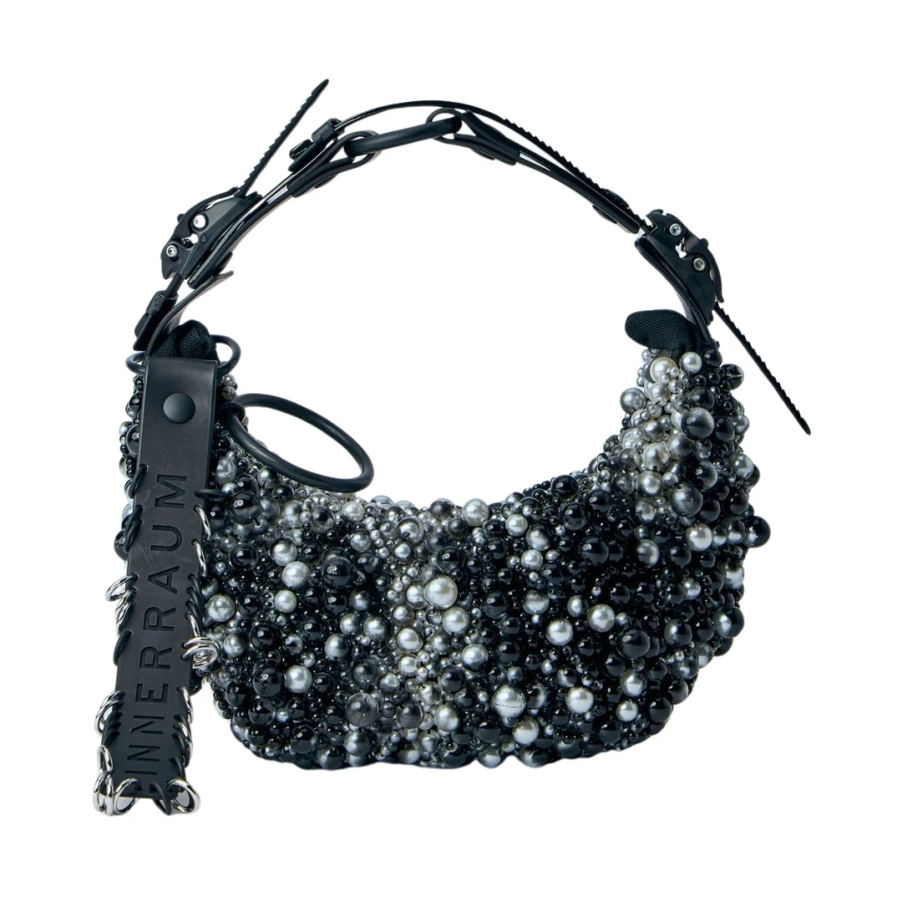Innerraum Women's Black Mini Bags, One Size, Object Hm0 Small Pearls Handbag