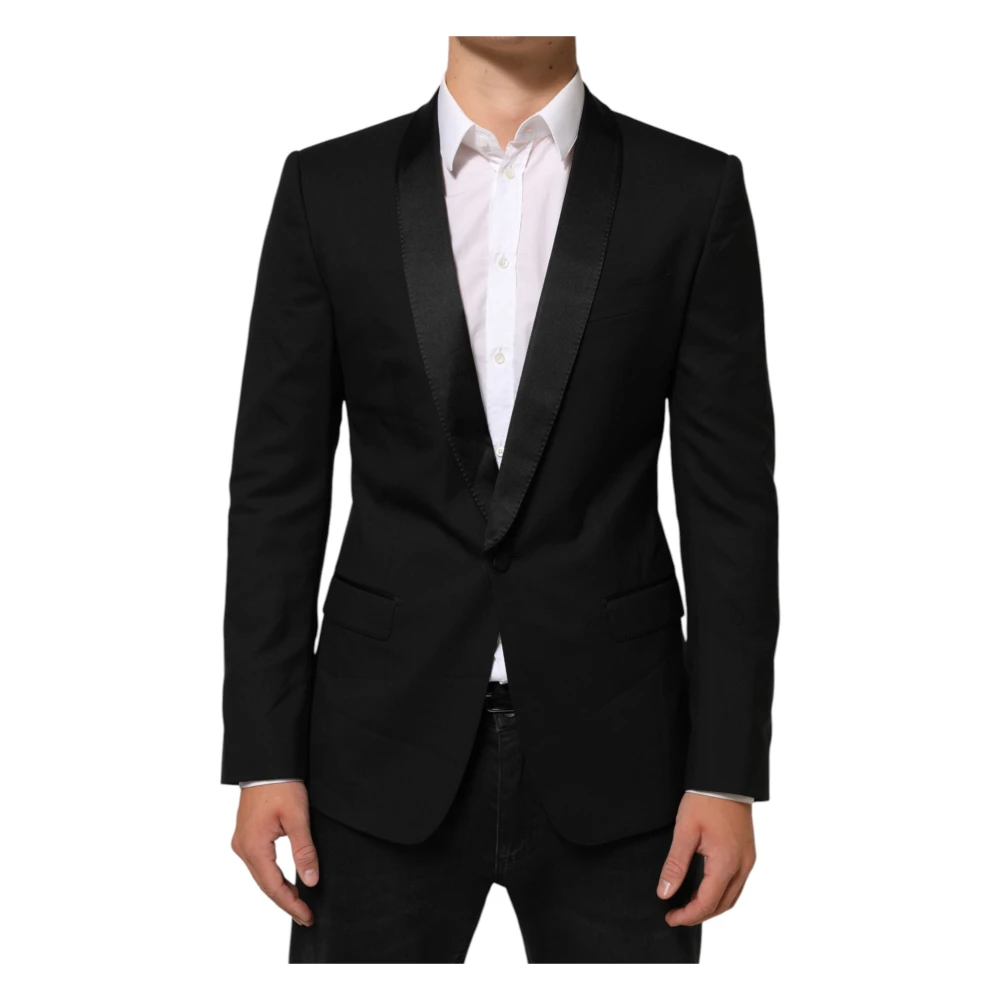 Dolce & Gabbana Men's Black Martini 1 Button Suit Jacket - Blazers - M - Jackets