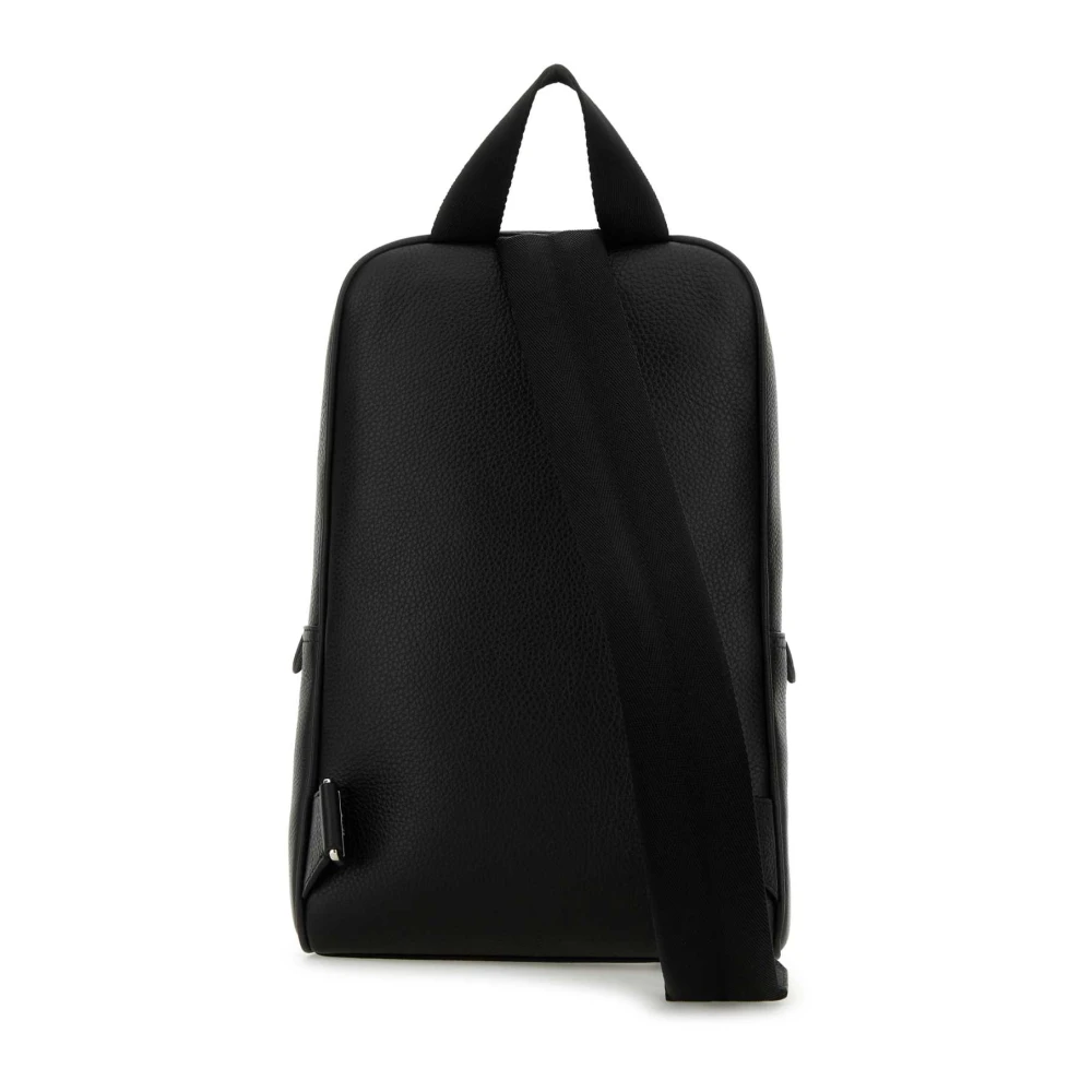 Bally Stijlvolle Zwarte Leren Rugzak Black Heren