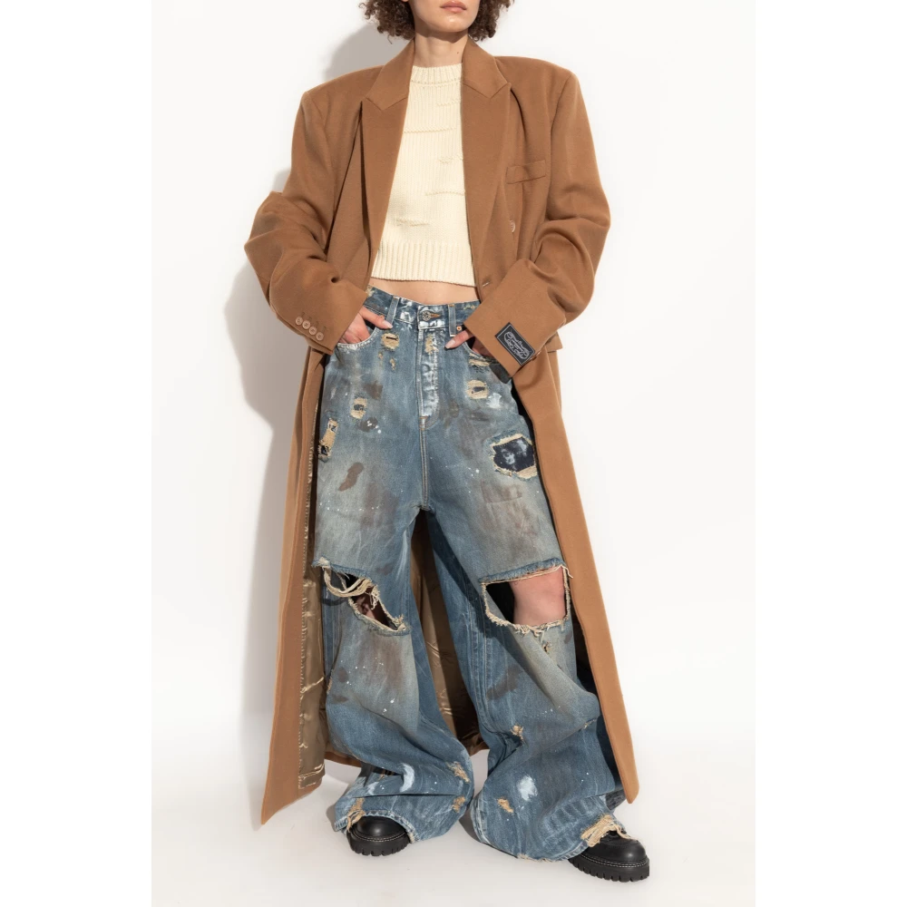 Vetements Wollen jas Beige Dames