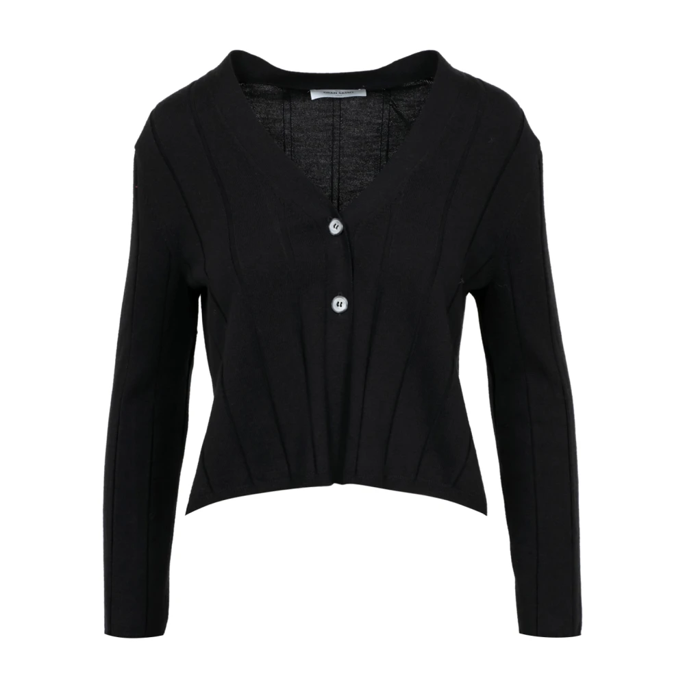 Gran Sasso Merino Wol V-Hals Trui Zwart Black Dames