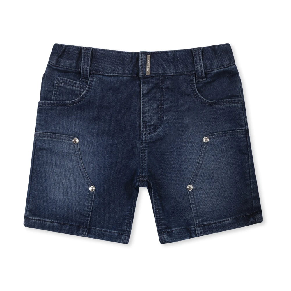 Givenchy Unisex Kids Blue Shorts, 12 M, Denim Shorts With Metal Logo