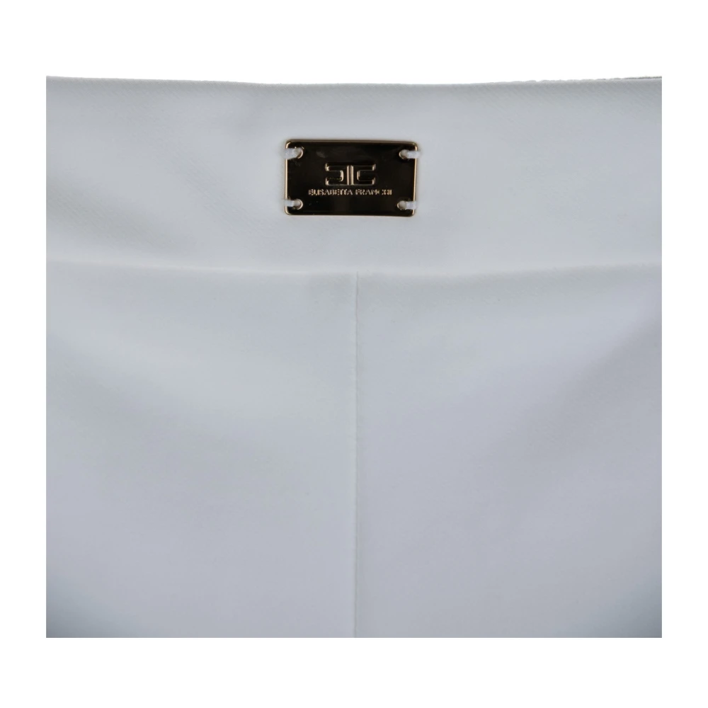 Elisabetta Franchi Gouden Ketting Ritsbroek White Dames
