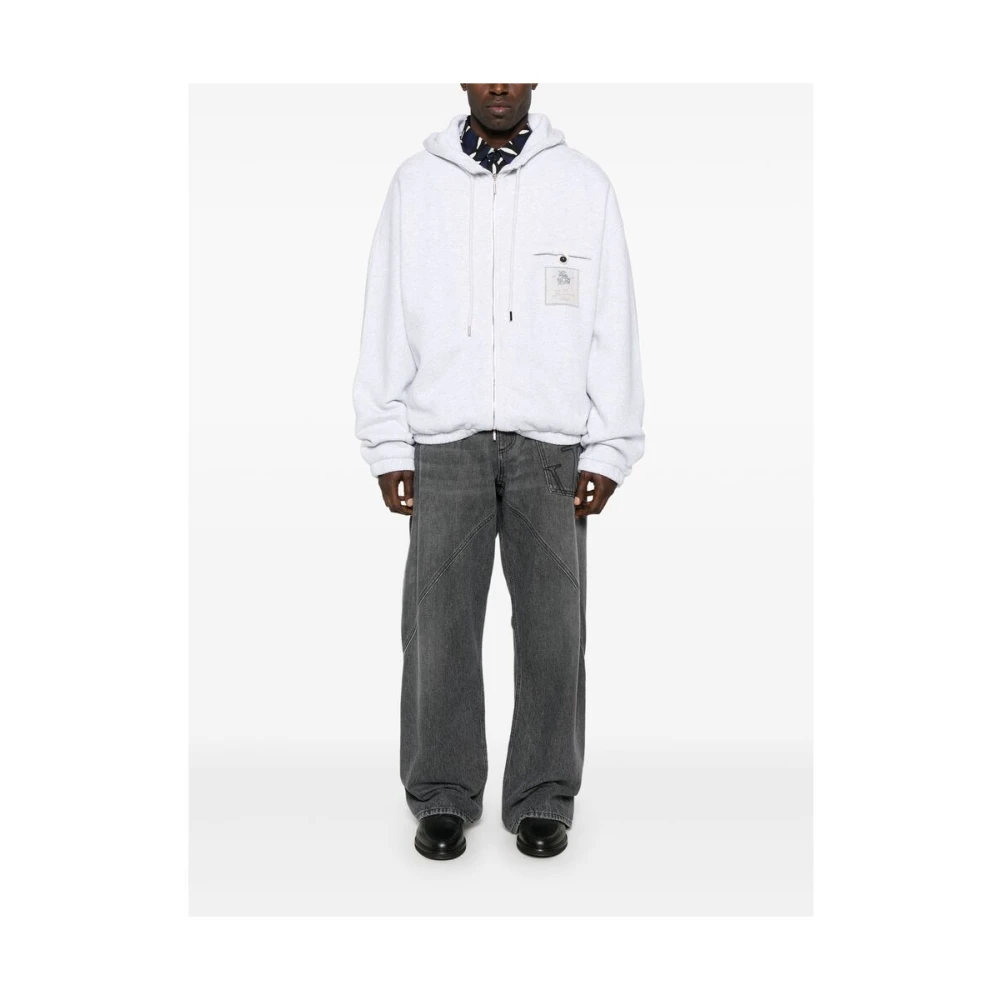 Jacquemus Grijze Rits Sweater Gray Heren