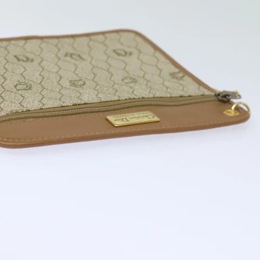 Dior Vintage Pre-owned Leather pouches Beige Dames