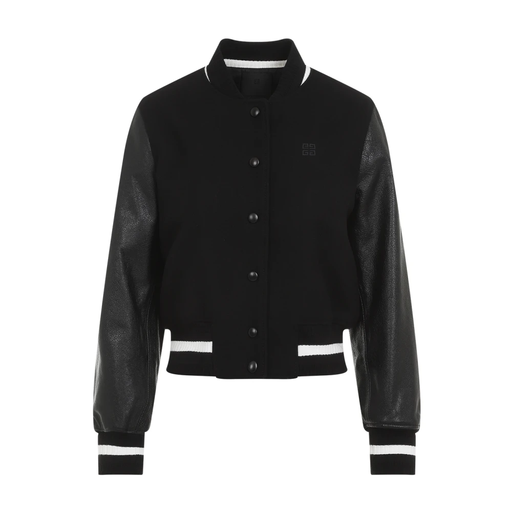 Givenchy Zwart Witte Blouson Jas Black Dames
