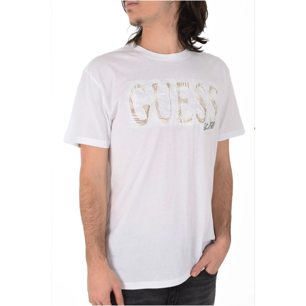 Guess Katoen Logo TShirt Witte Basics White Heren