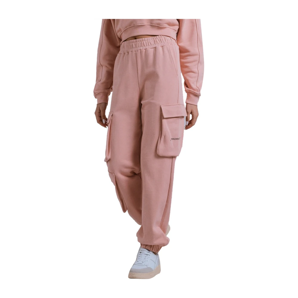 Hinnominate Cargo Broek met zijzakken en originele print Pink Dames