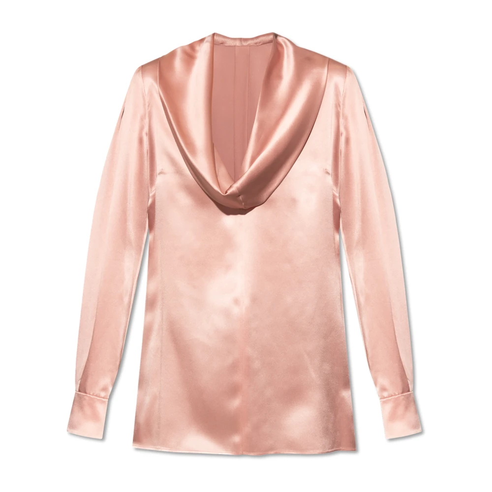 Dolce & Gabbana Zijden top met gedrapeerde halslijn Pink Dames