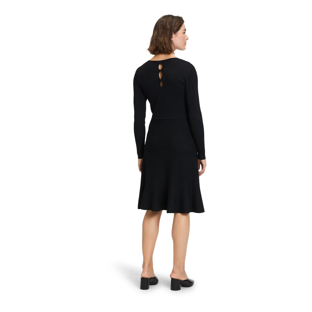 Vera Mont Elegant V-Neck Knit Dress Black Dames