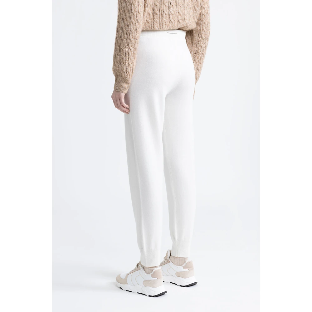 PESERICO Wol zijde en kasjmier joggers White Dames
