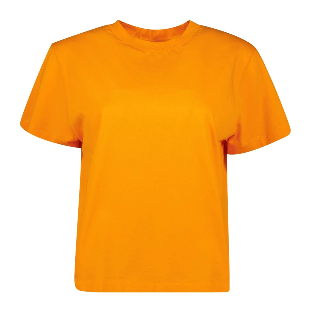 MM6 Maison Margiela Oranje Katoenen T-shirt met Gerimpelde Rug Orange Dames