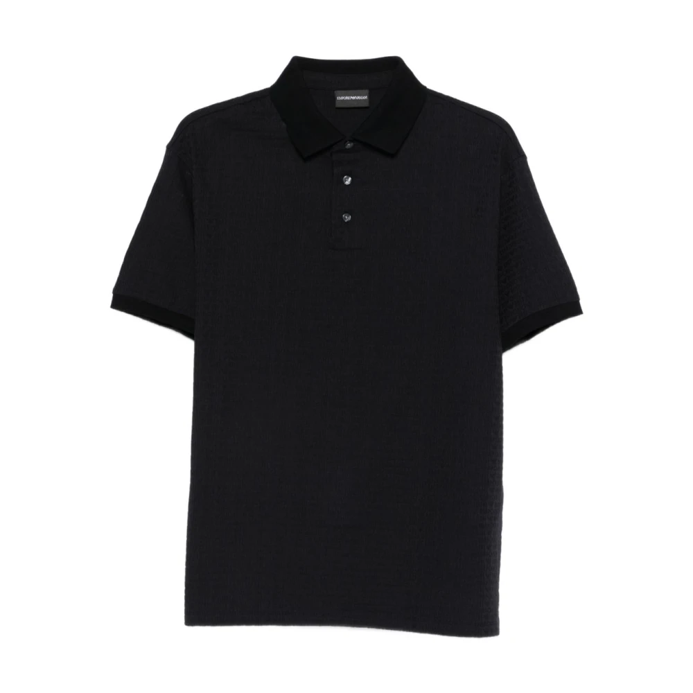 Emporio Armani Men's Black Cotton Polo Shirt - Polo Shirts - S - Tops