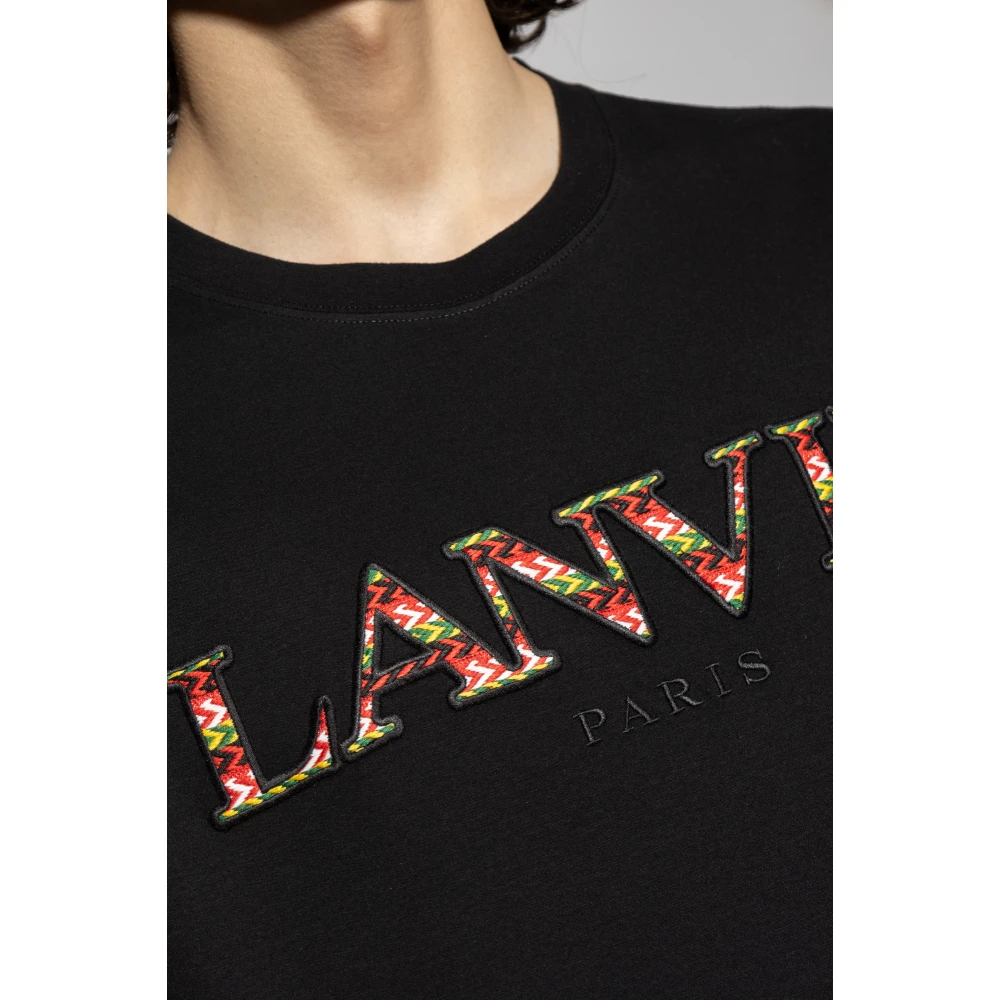 Lanvin T-shirt met logo Black Heren
