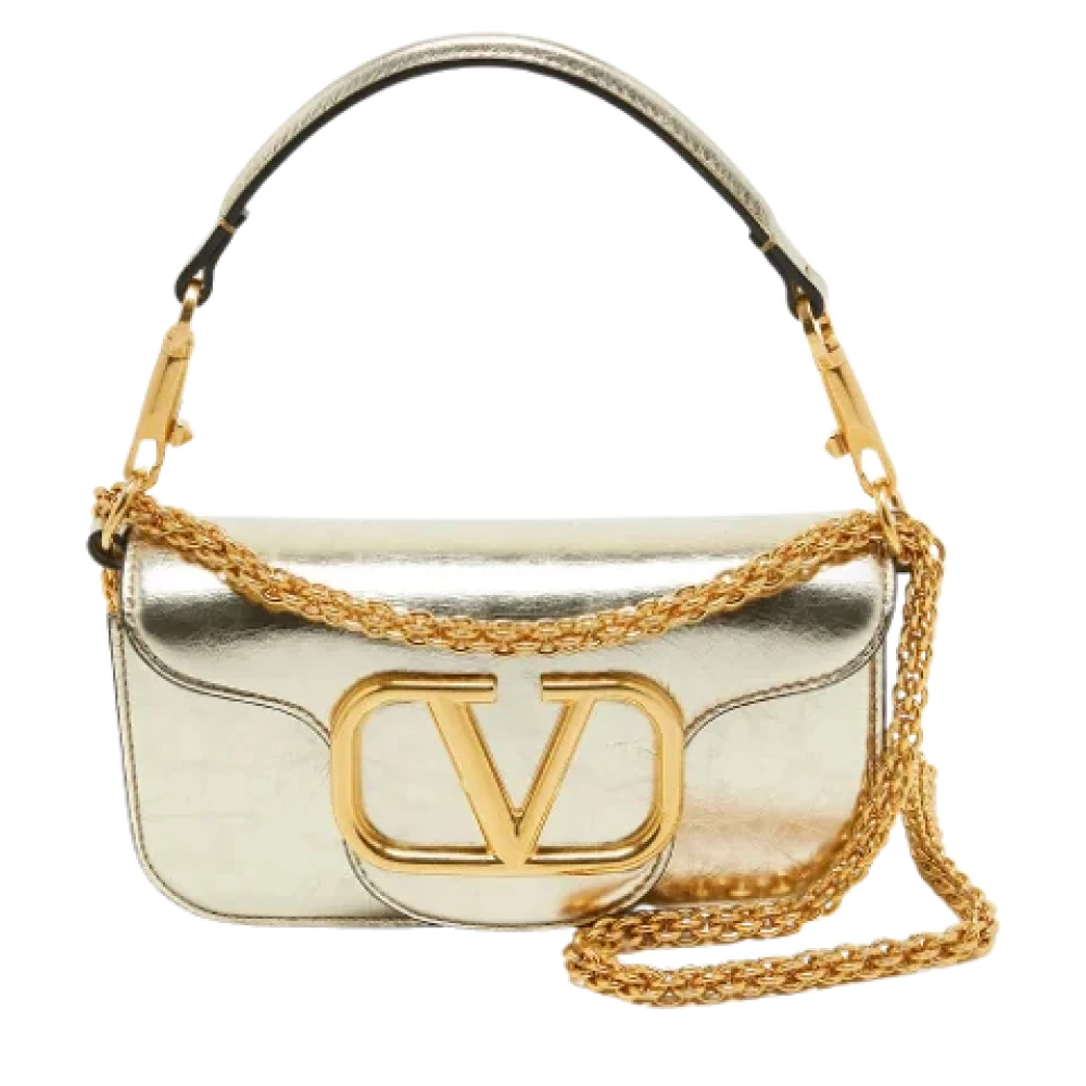 Valentino Vintage Pre-owned Leather shoulder-bags Yellow Dames