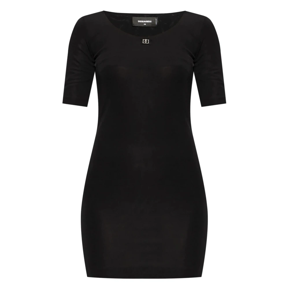 Dsquared2 Zwarte Abito Jurk Black Dames