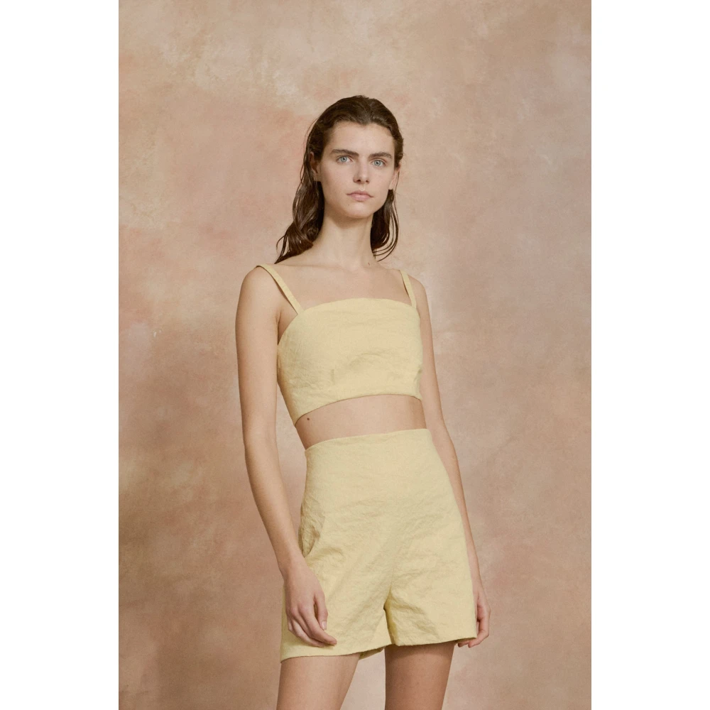 Cortana Citroen hoog getailleerde lichtgele shorts Yellow Dames