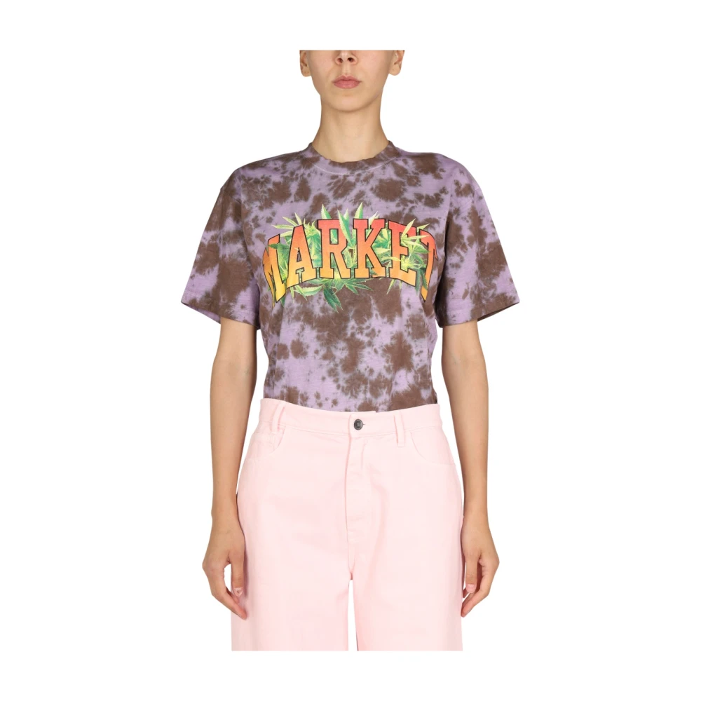 Market Logo Print Crew Neck T-Shirt Multicolor Dames