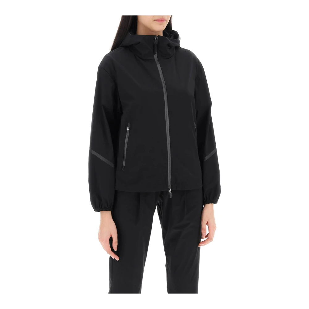 Herno Lichtgewicht nylon jack met thermo-gesealde details Black Dames