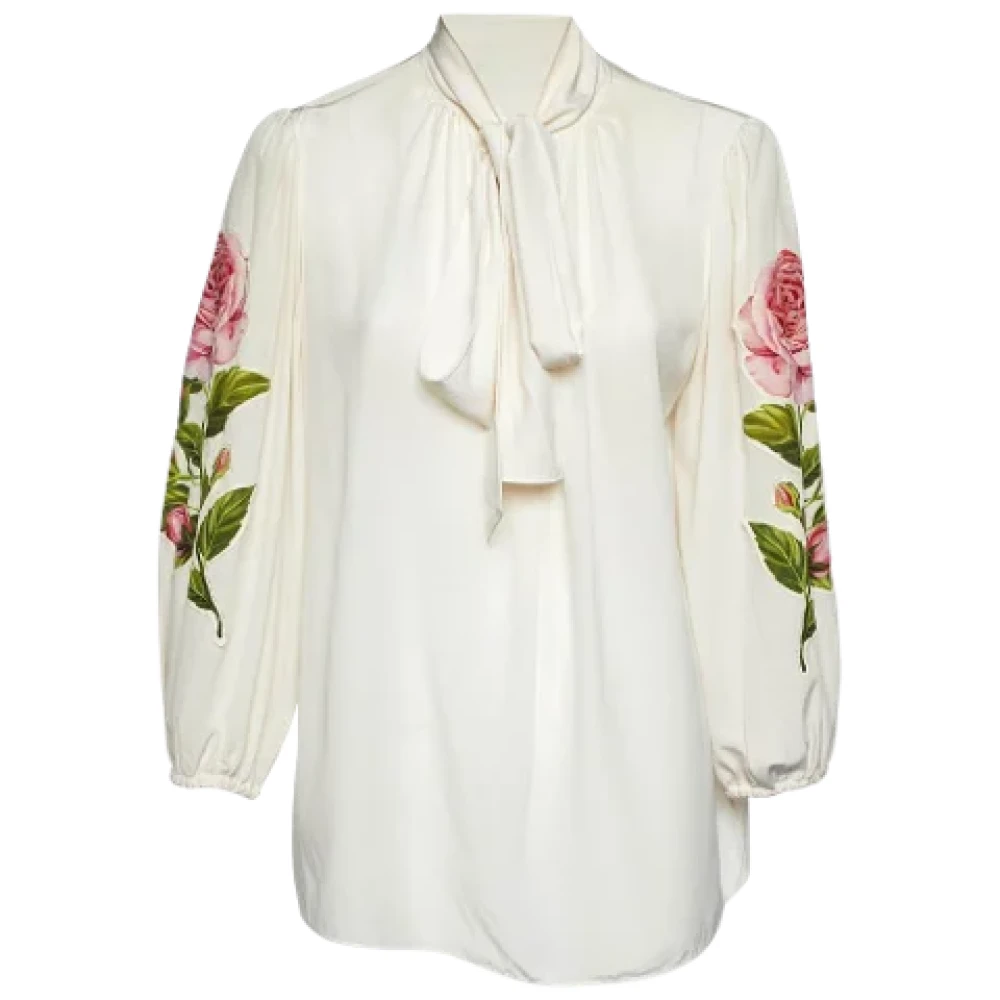 Dolce & Gabbana Pre-owned Silk tops Beige Dames