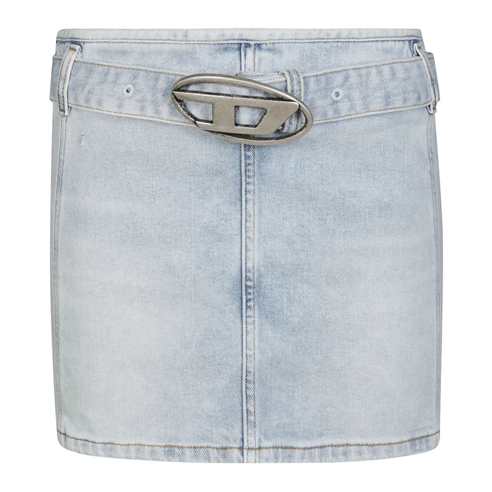 Diesel Denim mini skirt with logo belt Blue Dames