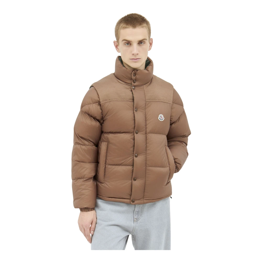 Moncler Omkeerbare Donsjack met Afneembare Mouwen Brown Heren