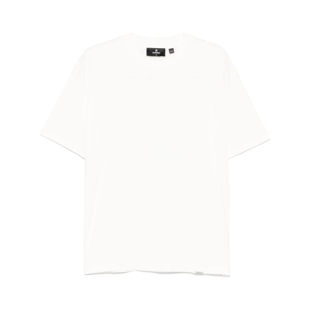 Represent Logo Plaque T-shirt met Ronde Hals White Heren
