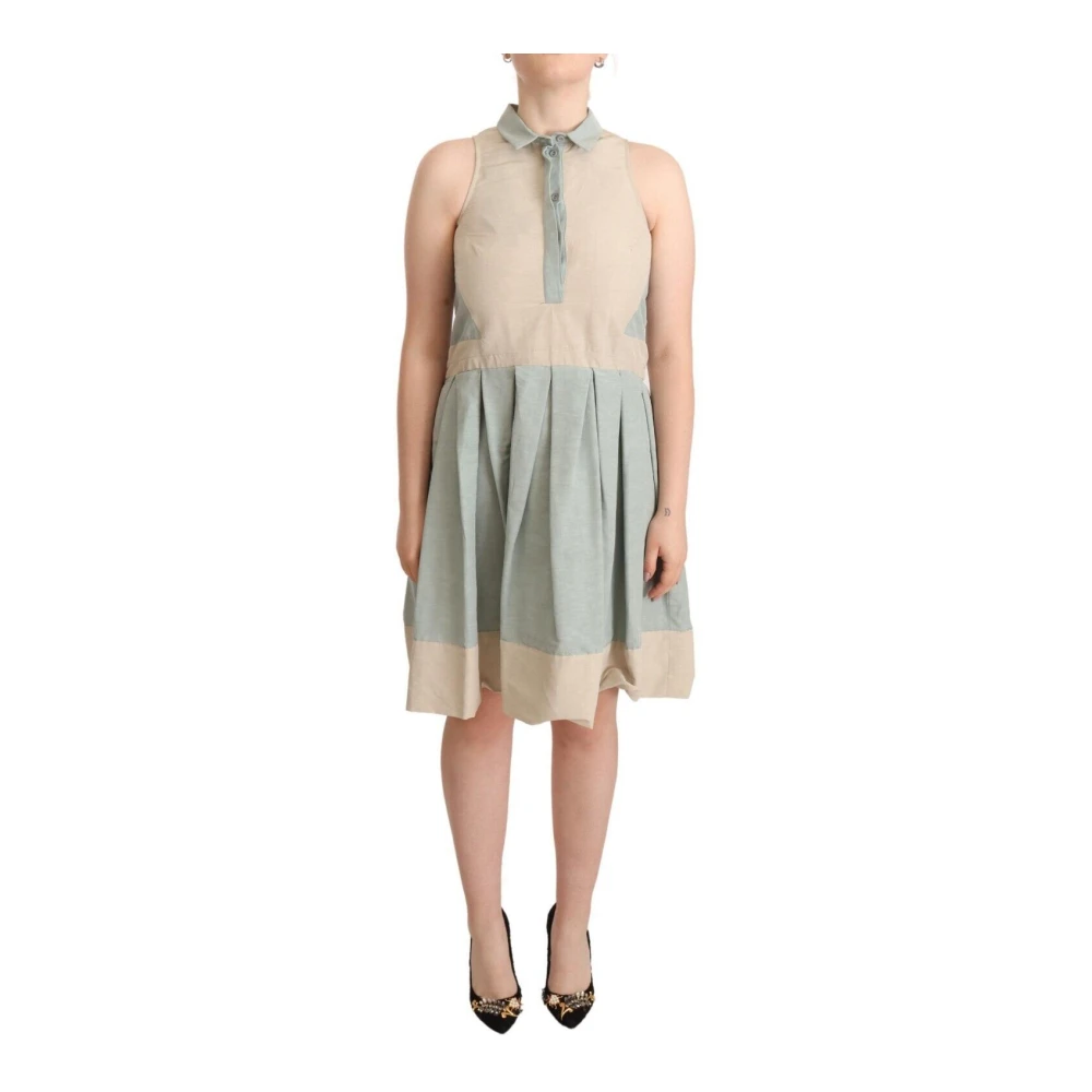 Comeforbreakfast Multicolor Midi Dresses, Female, S, Collared Sleeveless Sheath Dress