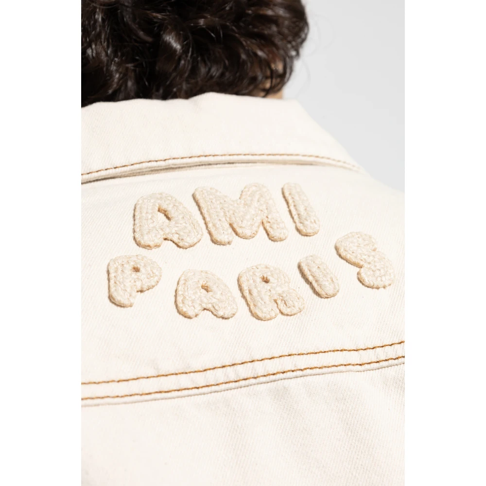 Ami Paris Denim jas Beige Heren