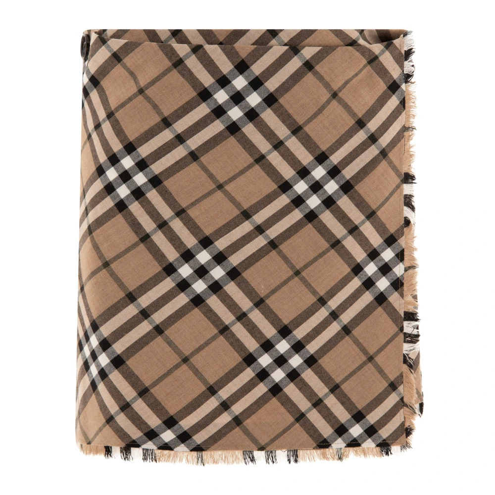 Burberry Women's Beige Check Wool-Blend Mini Kilt