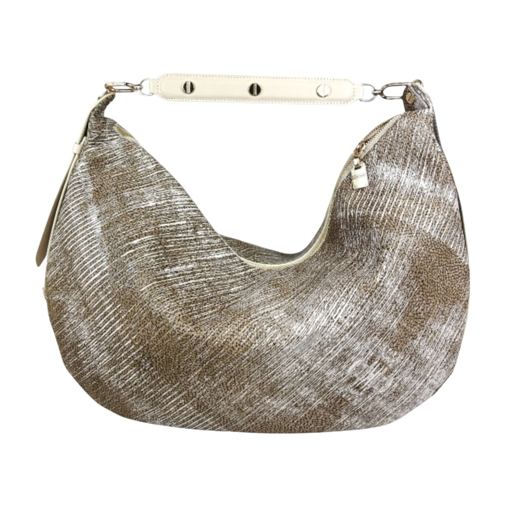 Borbonese Studded Hobo Tas met Oceaan Inspiratie Gray Dames
